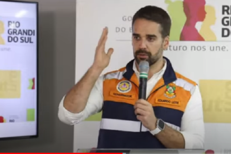 Governador Eduardo Leite (RS) agradece doação de Mato Grosso para reconstrução pós-chuvas