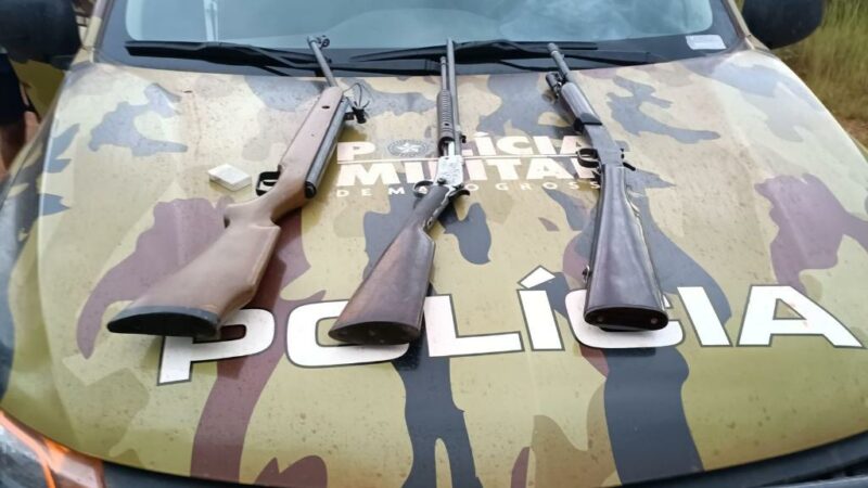 Patrulha Rural prende homem com três armas de fogo em Juscimeira