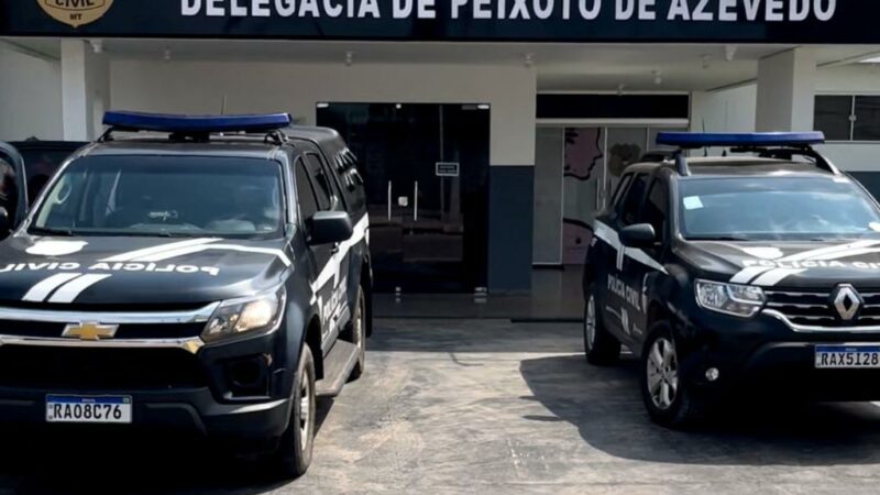 Homem que agrediu companheira com socos é preso pela Polícia Civil em Peixoto de Azevedo