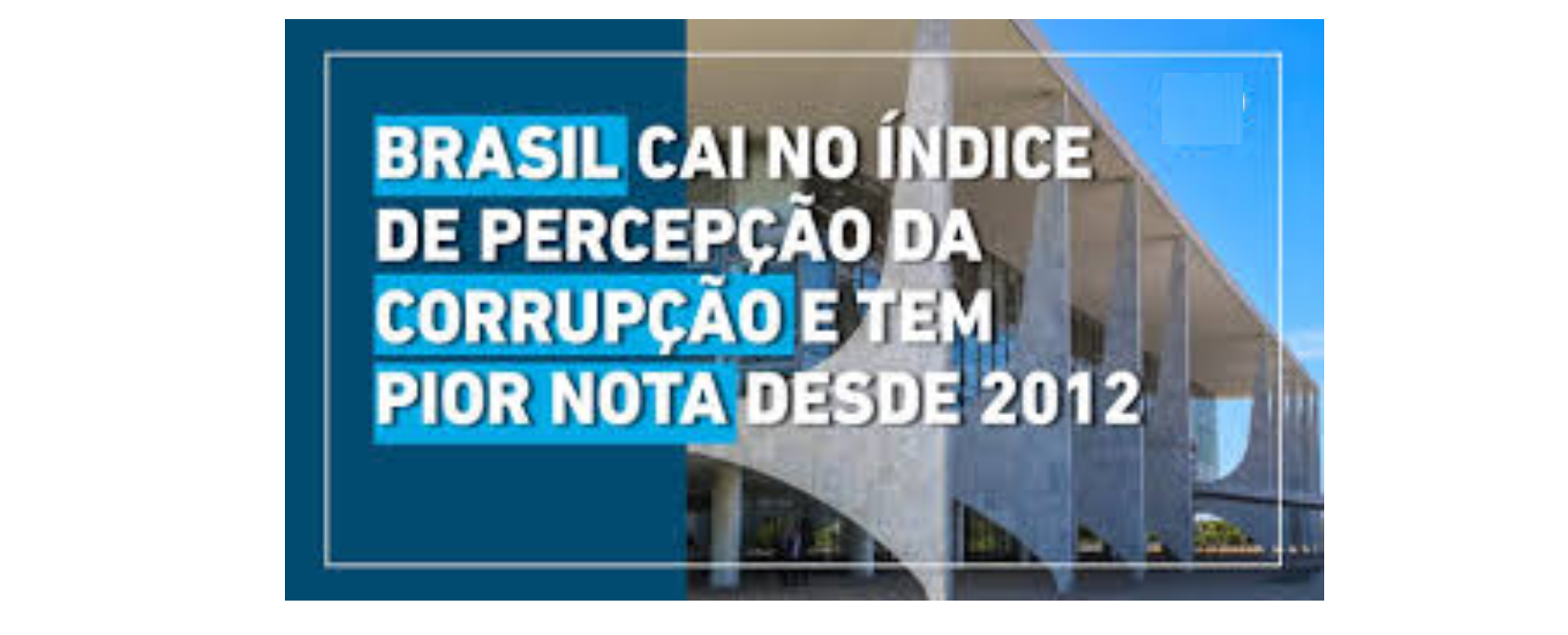 O Brasil desse três posições sobre a percepção da corrupção em  relatório internacional