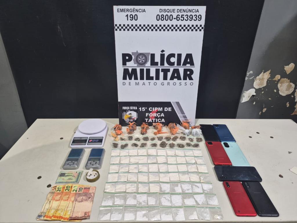 Força Tática prende homem com 106 porções de maconha e cocaína em Várzea Grande