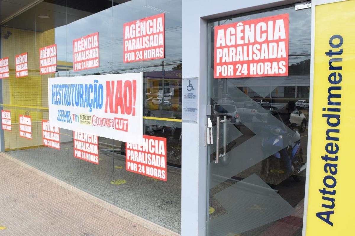 Bancários em Mato Grosso aderem à paralisão nacional que cobra reajuste dos salários acima da inflação