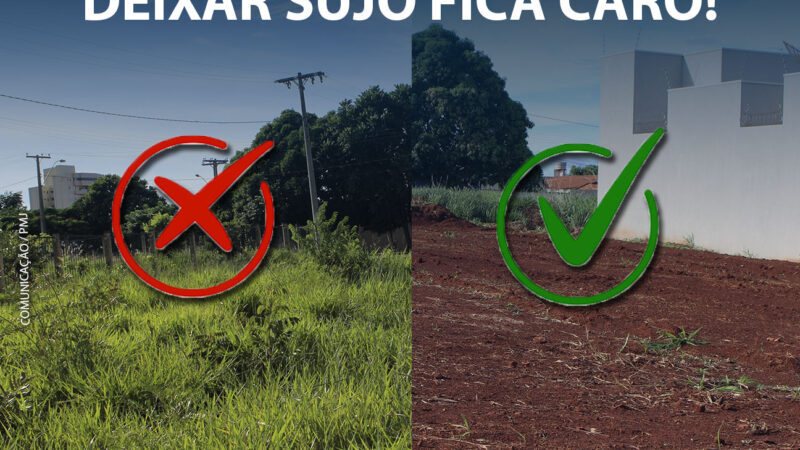 Prefeitura de Sorriso orienta proprietários a limpar terrenos autuados e evitar multas