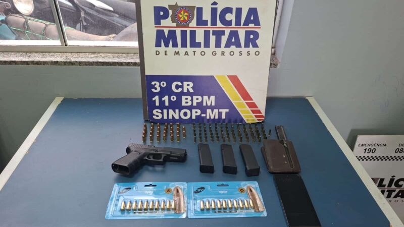 Homem é preso em Sinop com pistola e mais de 100 munições durante conflito por fazenda