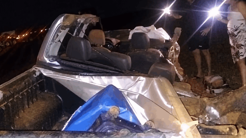 Batida entre Amarok e carreta mata casal na MT-249, em Diamantino